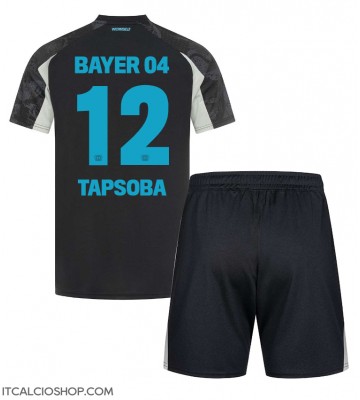 Bayer Leverkusen Edmond Tapsoba #12 Terza Maglia Bambino 2024-25 Manica Corta (+ Pantaloni corti)